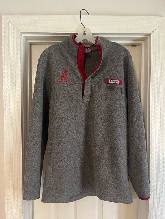 Columbia Other - Men’s Columbia Gray Fleece Pullover, Alabama log embroidery